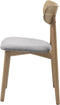 Eetkamerstoel Grijs Bouclé - Naturel Eiken - 50x46x81cm - Elim - Giga Living