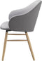 Eetkamerstoel Lichtgrijs Met Armleuning - Stof & Eikenhout - Stoel Teno - Giga Living