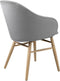 Eetkamerstoel Lichtgrijs Met Armleuning - Stof & Eikenhout - Stoel Teno - Giga Living