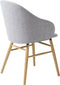 Eetkamerstoel Lichtgrijs Met Armleuning - Stof & Eikenhout - Stoel Teno - Giga Living