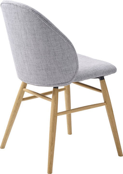 Eetkamerstoel Lichtgrijs - Stof & Eikenhout - Stoel Teno - Giga Living