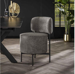 Eetkamerstoel Martini Boucle draaibaar - Grijs| Meubelplaats (set van 2)