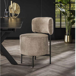 Eetkamerstoel Martini Boucle draaibaar - Zandkleur | Meubelplaats (set van 2)