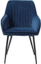 Eetkamerstoel Melfort Met Armleuning Blauw Velvet - Giga Living