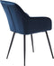 Eetkamerstoel Melfort Met Armleuning Blauw Velvet - Giga Living