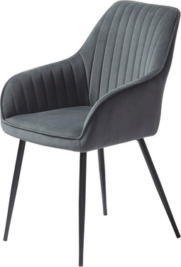 Eetkamerstoel Melfort Met Armleuning Granite Velvet - Giga Living