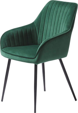 Eetkamerstoel Melfort Met Armleuning Groen Velvet - Giga Living