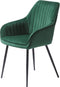 Eetkamerstoel Melfort Met Armleuning Groen Velvet - Giga Living