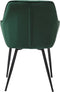 Eetkamerstoel Melfort Met Armleuning Groen Velvet - Giga Living