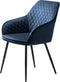 Eetkamerstoel Milton Met Armleuning Blauw Velvet - Giga Living