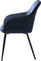 Eetkamerstoel Milton Met Armleuning Blauw Velvet - Giga Living