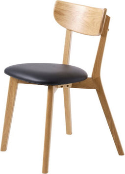 Eetkamerstoel Pero eiken zwart Pu-leer - Naturel