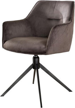 Eetkamerstoel Pull - Antraciet velvet | Meubelplaats (set van 2)