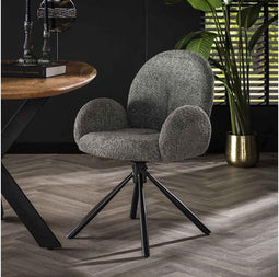 Eetkamerstoel Rosa Boucle - Grijs | Meubelplaats (set van 2)