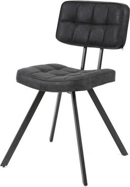 Eetkamerstoel Steve kruisstiksel open rug | zwart (set van 4)