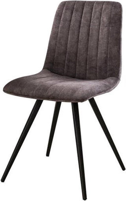 Eetkamerstoel Stitch Velvet - Grijs | Meubelplaats (set van 4)