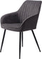 Eetkamerstoel Stof Donkergrijs - 58x58x84cm - Nolan Stribe - Giga Living