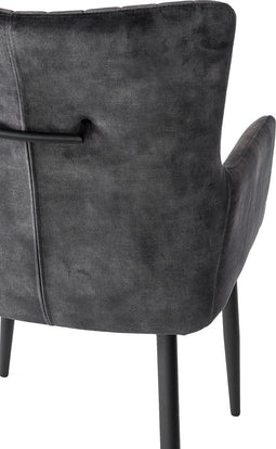 Eetkamerstoel, stof Vintage Velvet, V230 antraciet