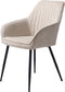 Eetkamerstoel Stof Zandkleur - 58x58x84cm - Nolan Stribe - Giga Living