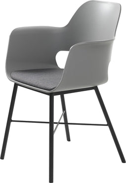 Eetkamerstoel Textiel Grijs - Zithoogte 47cm - Metaal - Stoel Whistler - Giga Living