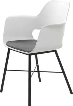 Eetkamerstoel Textiel Wit - Zithoogte 47cm - Metaal - Stoel Whistler - Giga Living