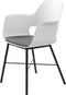 Eetkamerstoel Textiel Wit - Zithoogte 47cm - Metaal - Stoel Whistler - Giga Living