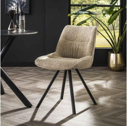 Eetkamerstoel Tobias - Bouclé zandkleur | Meubelplaats (set van 2)