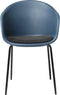 Eetkamerstoel Topley Met Armleuning Donker Blauw - Giga Living