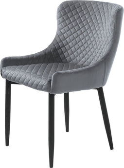 Eetkamerstoel Velvet Grijs - Zithoogte 49cm - Stoel Ottowa - Giga Living