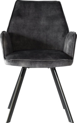 Eetkamerstoel, Vintage Velvet, V230 antraciet