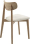 Eetkamerstoel Wit Bouclé - Naturel Eiken - 50x46x81cm - Elim - Giga Living