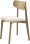 Eetkamerstoel Wit Bouclé - Naturel Eiken - 50x46x81cm - Elim - Giga Living