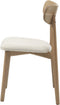 Eetkamerstoel Wit Bouclé - Naturel Eiken - 50x46x81cm - Elim - Giga Living