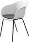 Eetkamerstoel Wit Met Armleuning - Stof - 59x56x83cm - Stoel Topley - Giga Living
