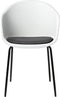 Eetkamerstoel Wit Met Armleuning - Stof - 59x56x83cm - Stoel Topley - Giga Living