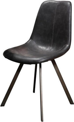 Eetkamerstoel ziggy plat frame - zwart (set van 4)