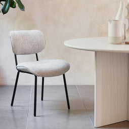 Eetkamerstoel Zonder Armleuning - Off White Stof - Buffalo - Giga Living