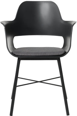 Eetkamerstoel Zwart Met Armleuning - Stof - Stoel Whistler - Giga Living