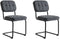 Eetkamerstoelen Flexa Antraciet Stof Set van 2