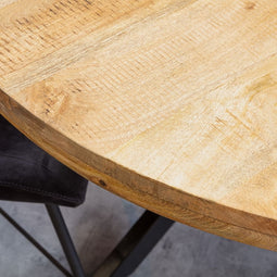 Eetkamertafel Sanne industrieel rond massief mango 140 cm