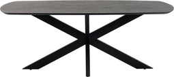 Eettafel Akagi 230 cm Deens ovaal Acacia - Zwart