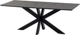 Eettafel Aletta 180 cm verjongde rand mangohout - Zwart