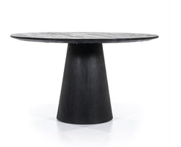 Eettafel Aron rond 130 - Zwart | Eleonora