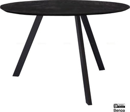 Eettafel Berlin Rond mangohout 130 cm - Zwart