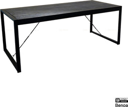 Eettafel Britt mangohout 200 x 90 cm - Zwart
