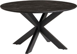 Eettafel Colombia 120 cm Rond mangohout - zwart | Meubelplaats
