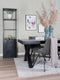 Eettafel Deks 200 cm - X-poot - Zwart Mangohout