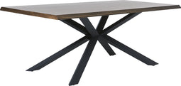 Eettafel Donkerbruin - Eikenhout & Metaal - 100x200x75cm - Eettafel Arno Smoked - Giga Living