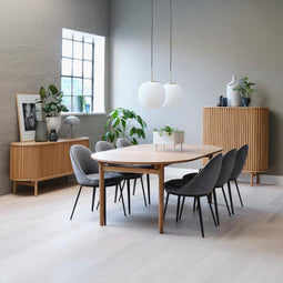 Eettafel Eikenhout Naturel - 100x190cm - 4-6 Personen - Tafel Carno - Giga Living