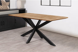 Eettafel Florence rechthoek afgerond gezandstraald 220x100 cm - Naturel | Meubelplaats